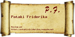 Pataki Friderika névjegykártya