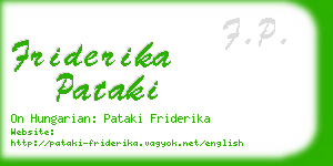 friderika pataki business card